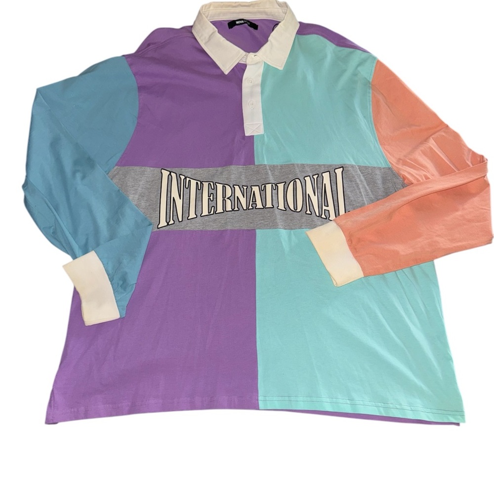 Colorblock Long Sleeve Polo Shirt 🔥